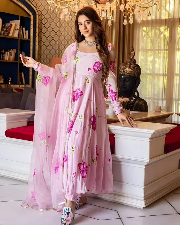Pink_Digital_Printed_Flared_Kurti_with_Attached_Dupatta